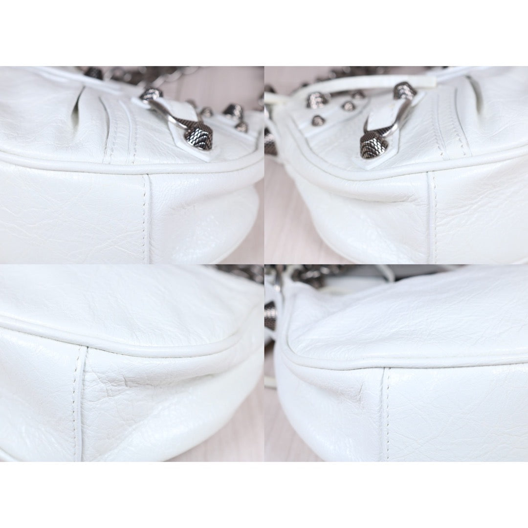 Rank SA｜Balenciaga XS Le Cagole Aged Calfskin Shoulder Bag White｜S24061103