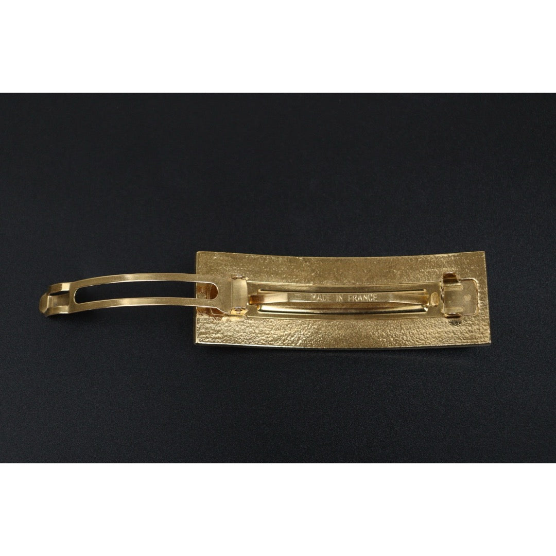 Include Authentic Detective Certificate of Authenticity｜Very Good ( Rank A)｜ CHANEL 98P Coco Mark  Diamond Pattern  Golden Hair Clip｜Y26040708