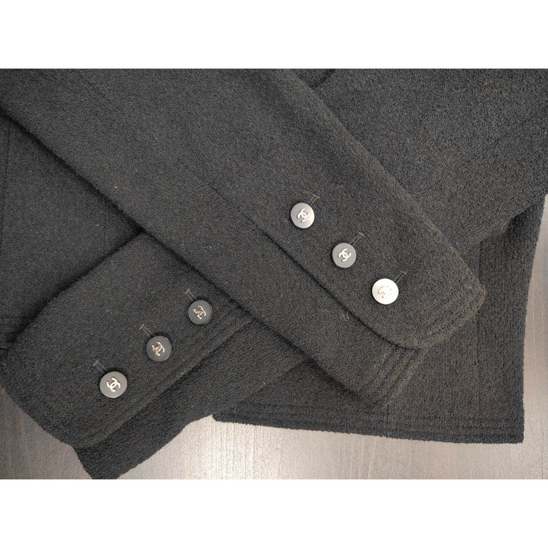 Very Good ( Rank A) ｜ CHANEL Wool  Black Boutique Coat｜W25102109