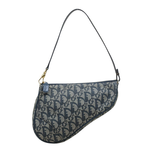 Include Entrupy Certificate of Authenticity｜Good ( Rank AB) ｜ Dior Trotter Saddle Pochette Blue Shoulder Bag Small｜S26060613