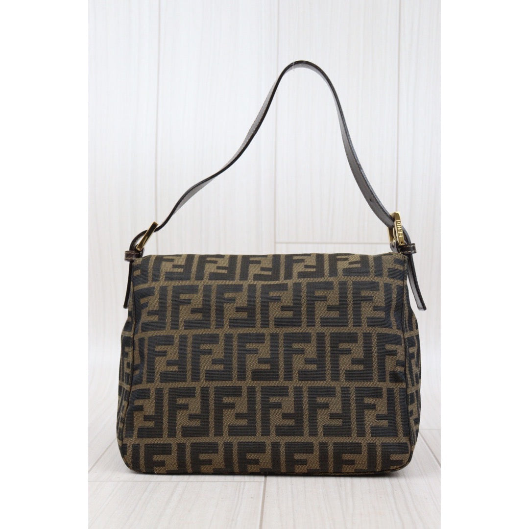 Rank A｜ FENDI Zucca Mamma Baguette Shoulder Bag Gold Hardware｜24031806