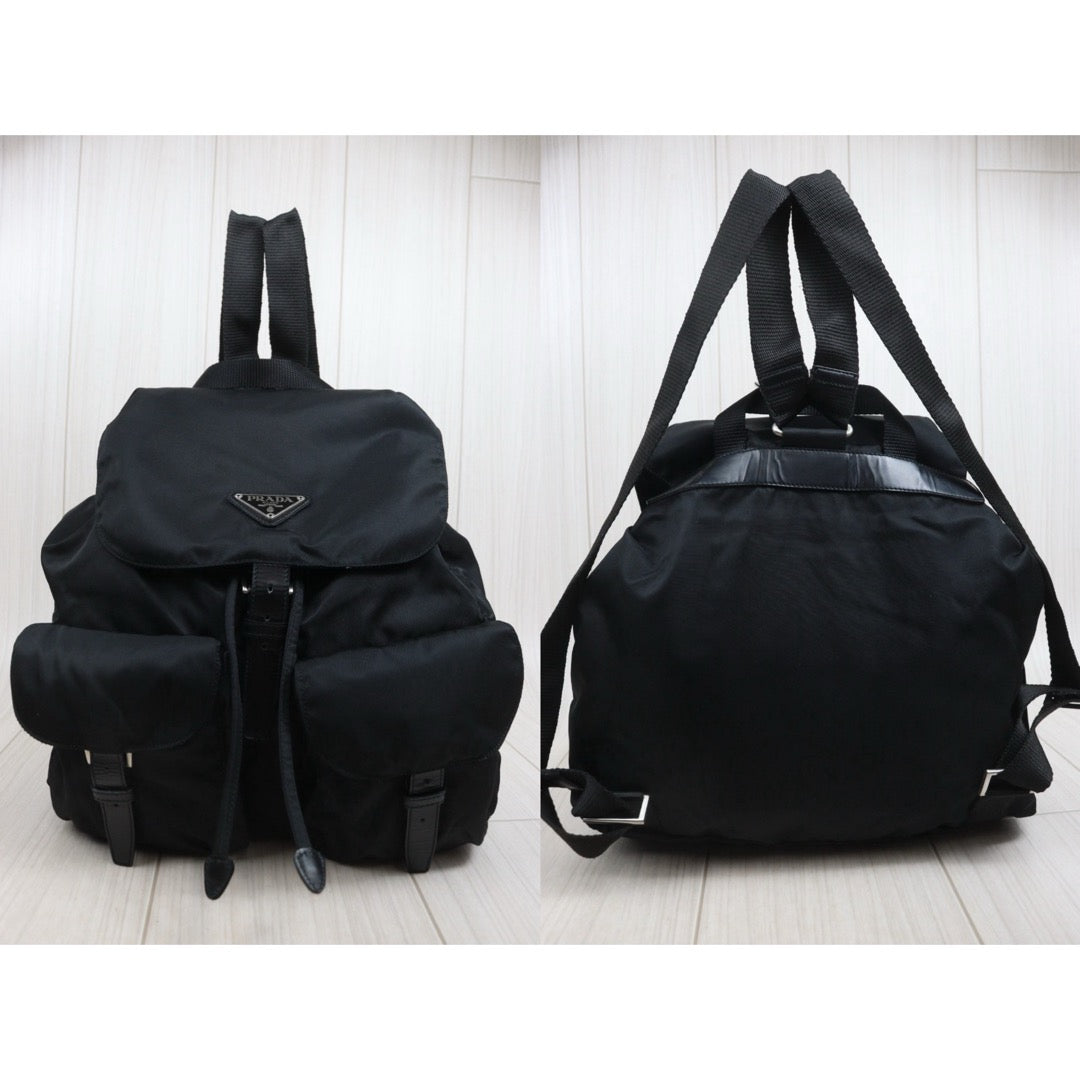 Include Entrupy Certificate of Authenticity｜Very Good ( Rank A) ｜Prada  Nylon Black Backpack Medium ｜26091405
