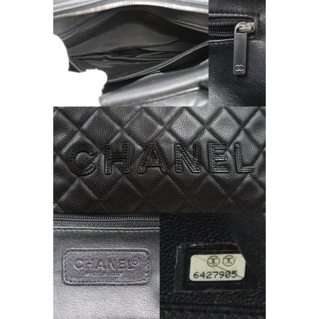 Very Good ( Rank A)｜ CHANEL Caviar Skin Calf Leather Bowling Hand Bag Black Made In 2000～2002Year｜25052101