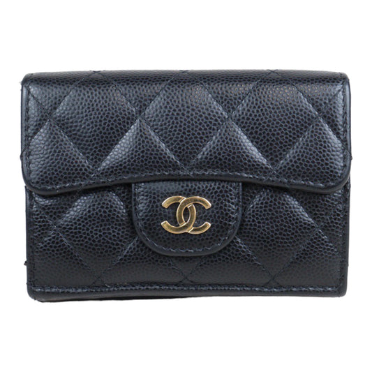 Rank A ｜Chanel Caviar Skin Black Compact Wallet Made In 2023 Year｜23101801