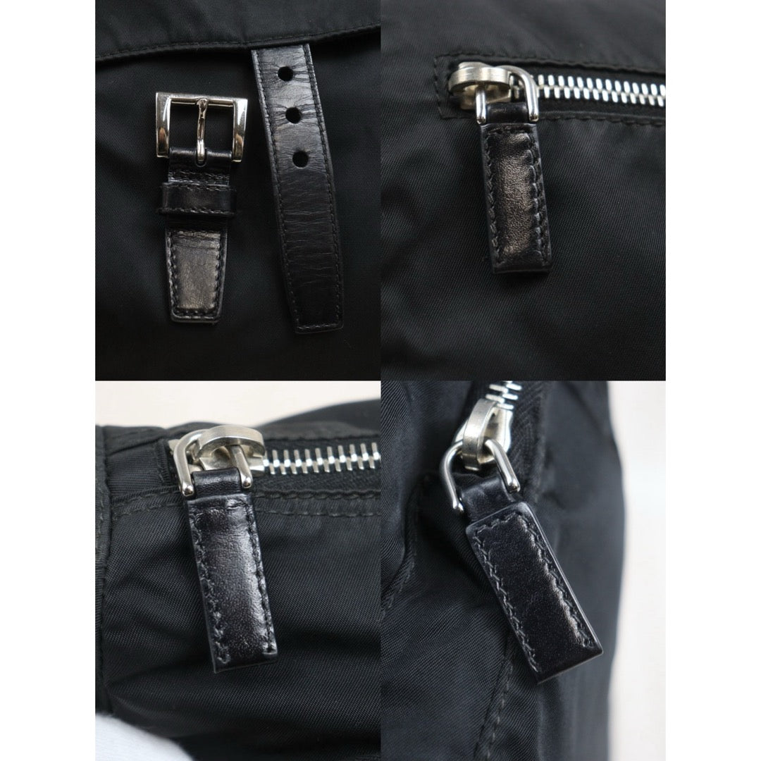 Include Entrupy Certificate of Authenticity｜Good ( Rank AB) ｜Prada  Nylon Black Shoulder Bag  Silver Hardware｜26070203