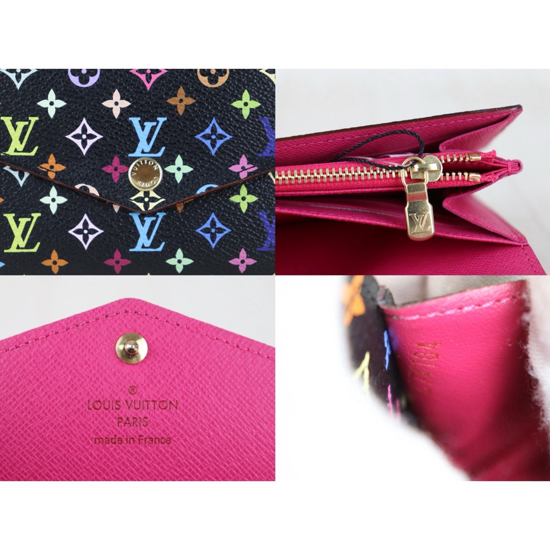 Include Entrupy Certificate of Authenticity｜Very Good ( Rank A)｜ Louis Vuitton Monogram Multicolor Portofeuil Sara Long Style Wallet ｜Z26092909