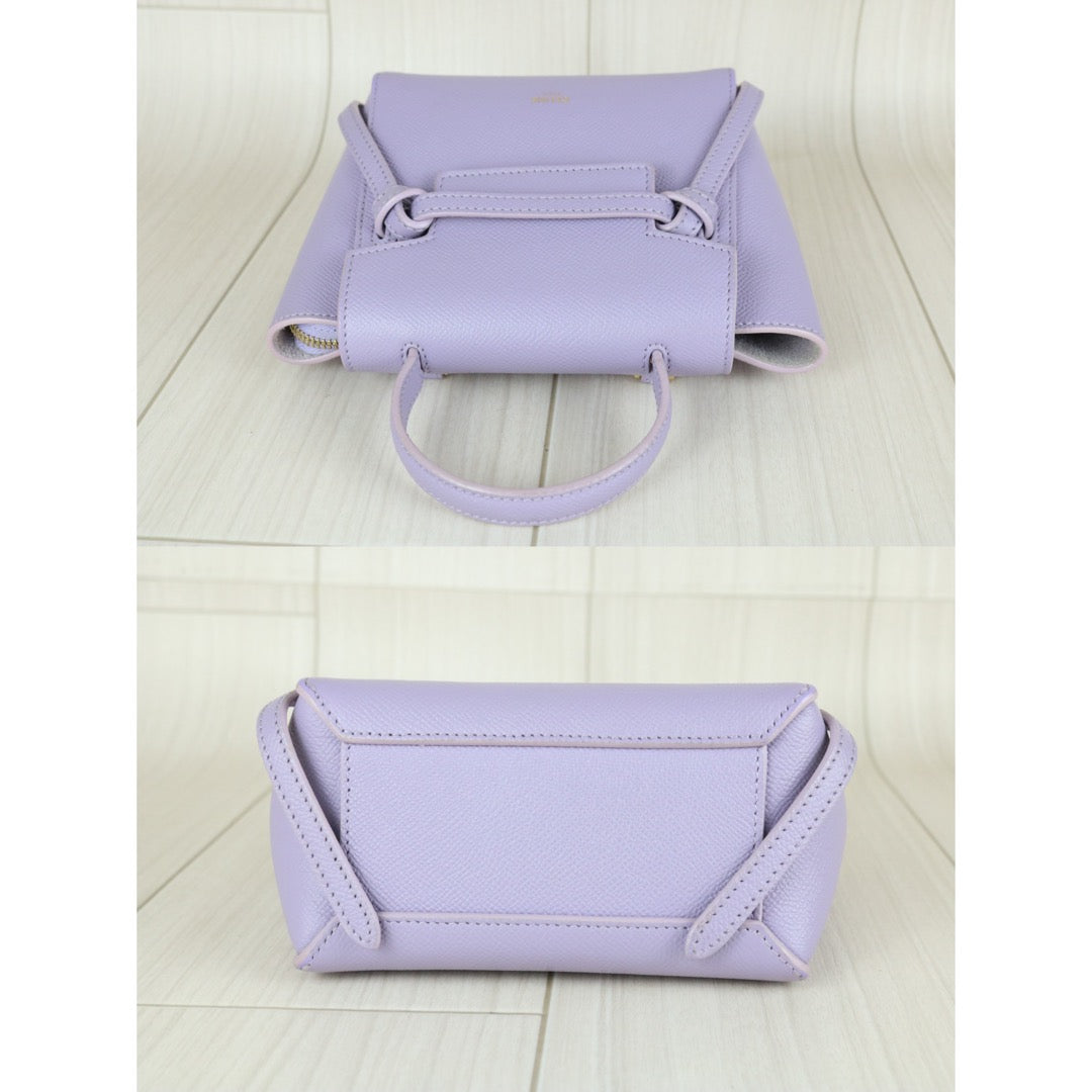 Very Good ( Rank A)｜CELINE Calf Leather Belt Pico Handbag Shoulder Bag Lilac｜S25112909