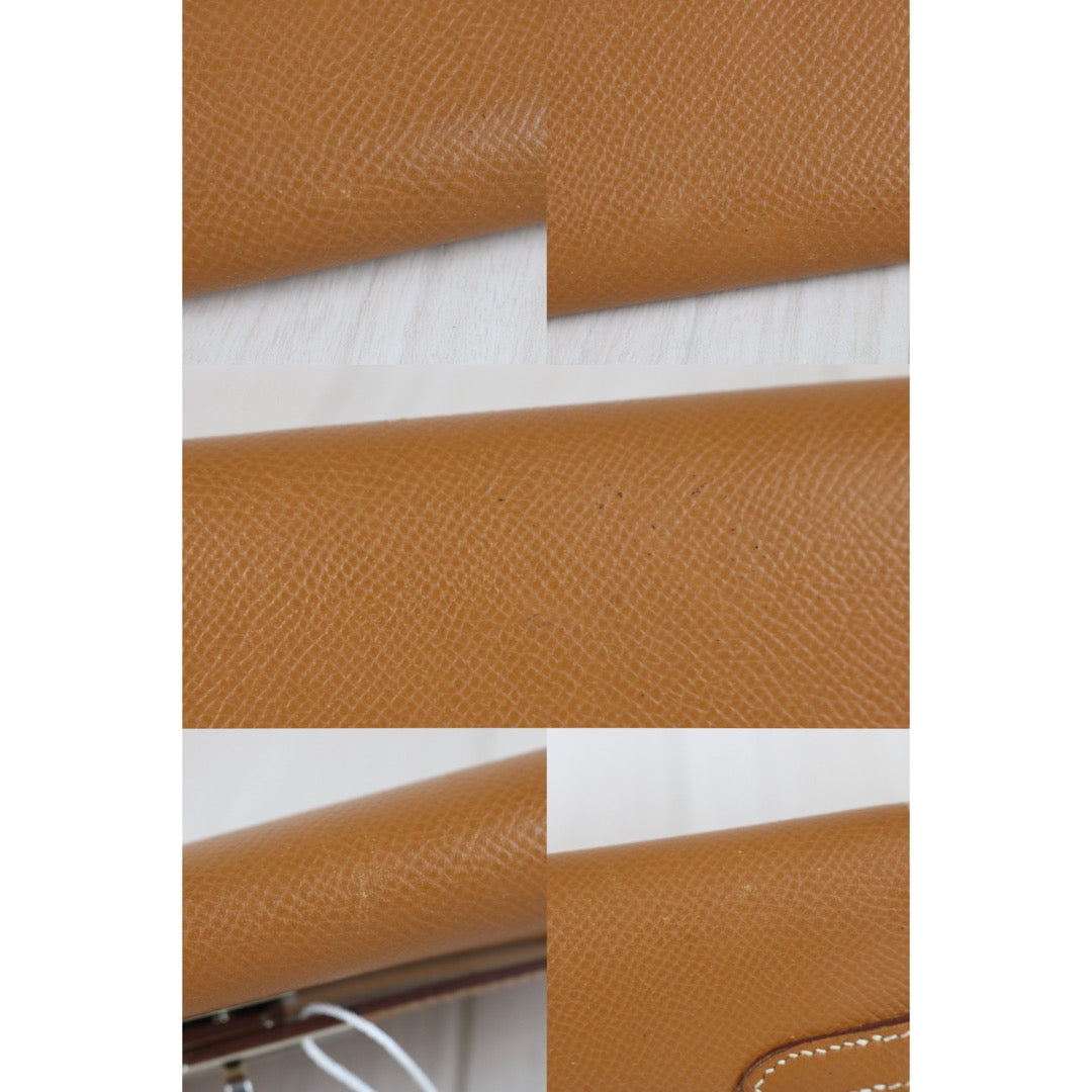 Good ( Rank AB)｜ HERMES Epsom Kelly Wallet Golden Brown B Stamp Made In 2023 Year｜W25062102