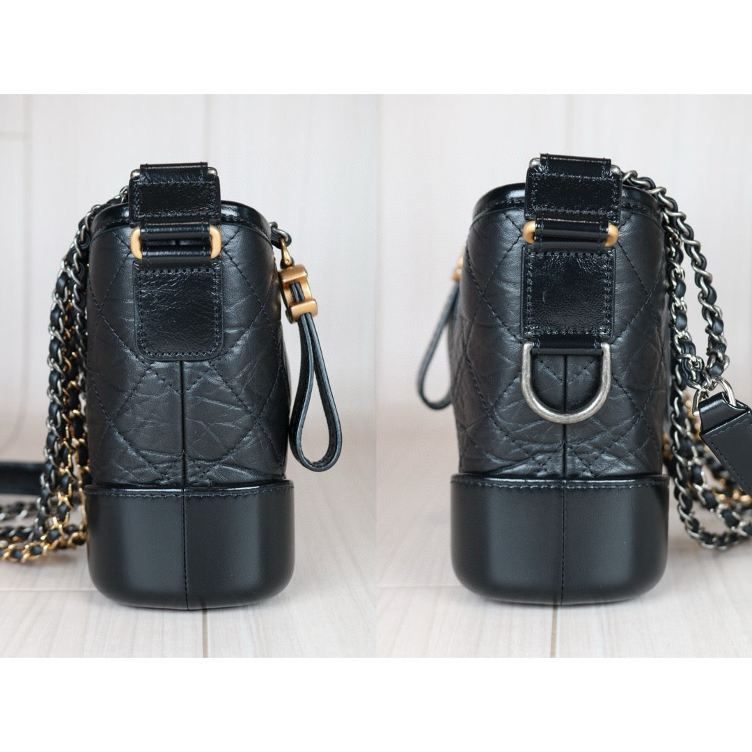 Rank SA｜Chanel PM Gabrielle Aged Calfskin Shoulder Bag Black Made in 2021-2022Year｜S24080901