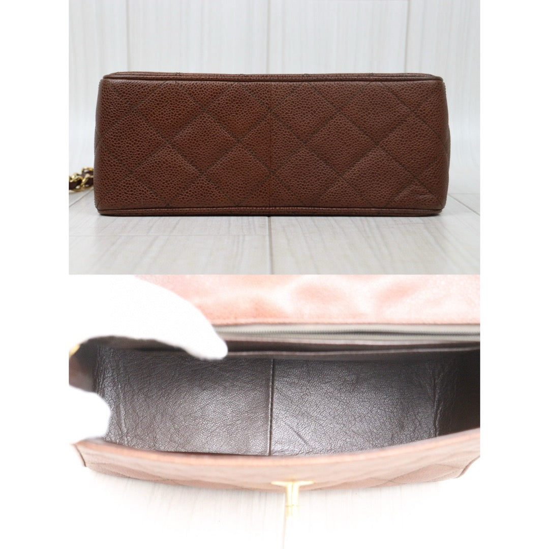 Good ( Rank AB)｜ CHANEL  Caviar Skin Leather Calf Leather Square 25 Shoulder Bag BrownMade In 1996～1997Year ｜24112818