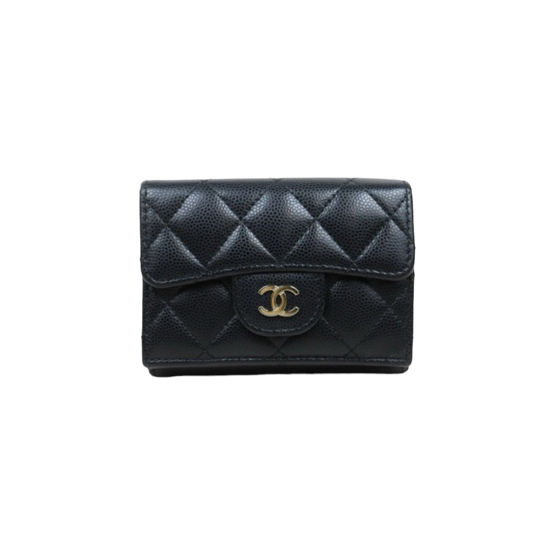 Good ( Rank AB)｜Chanel Caviar Skin Black Wallet Made In 2021-2022Year ｜25122510