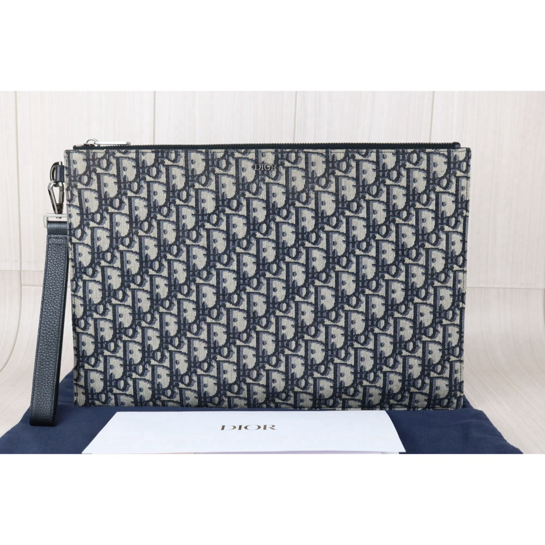 Include Entrupy Certificate of Authenticity｜Very Good ( Rank A)｜ Dior  Montaigne Oblique Pouch Handbag 35｜S26052204