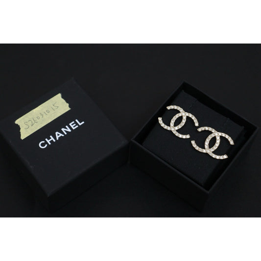 Include Authentic Detective Certificate of Authenticity｜Very Good ( Rank A) ｜CHANEL B20A COCO Mark Rhinestone Earrings Made In 2020Year｜S26031015
