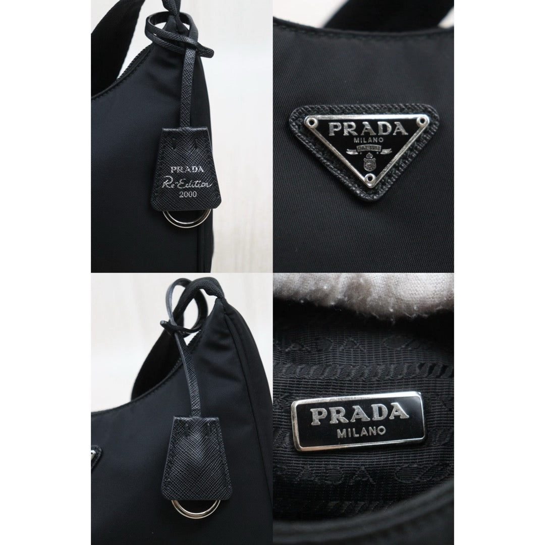 Very Good ( Rank A) ｜ PRADA Re-Edition 2000 HOBO HandBag Black｜S25071017