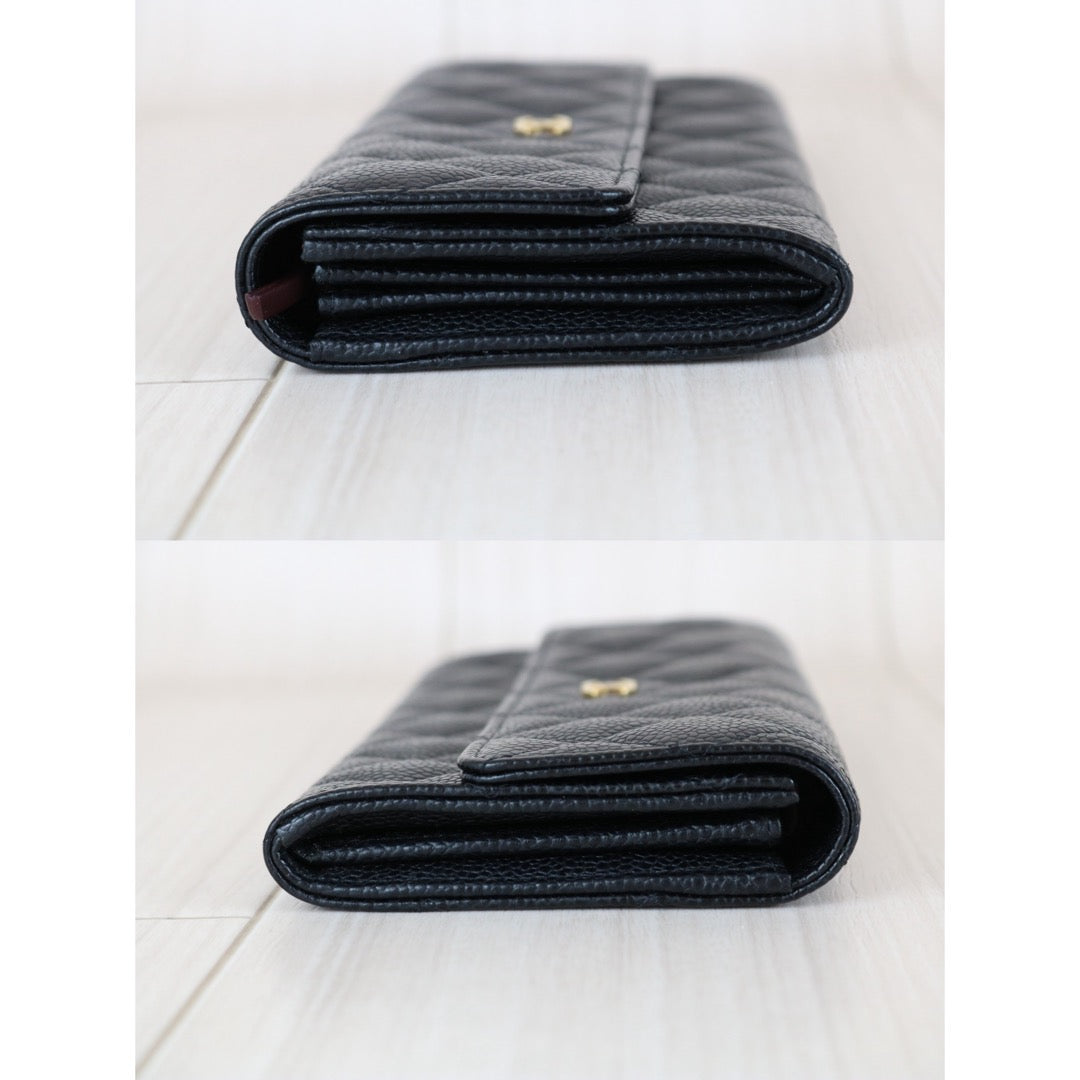 Very Good ( Rank A)｜CHANEL Caviar Skin Black Long Wallet Made In 2014Year｜S25112002