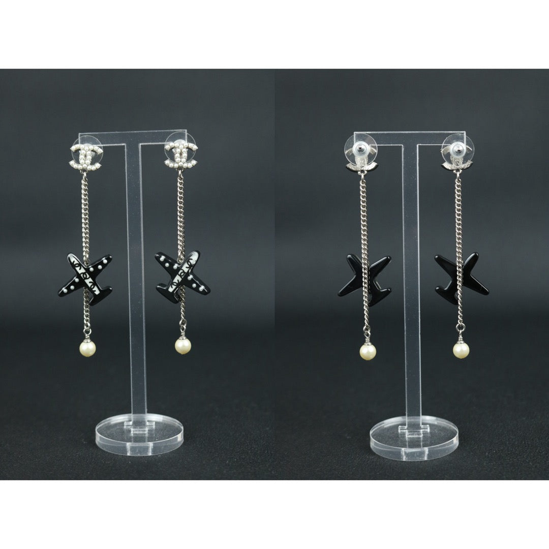 Include Authentic Detective Certificate of Authenticity｜Very Good ( Rank A) ｜CHANEL 16S COCO Mark Rhinestone Pearl Earrings Made In 2016Year｜X26041109