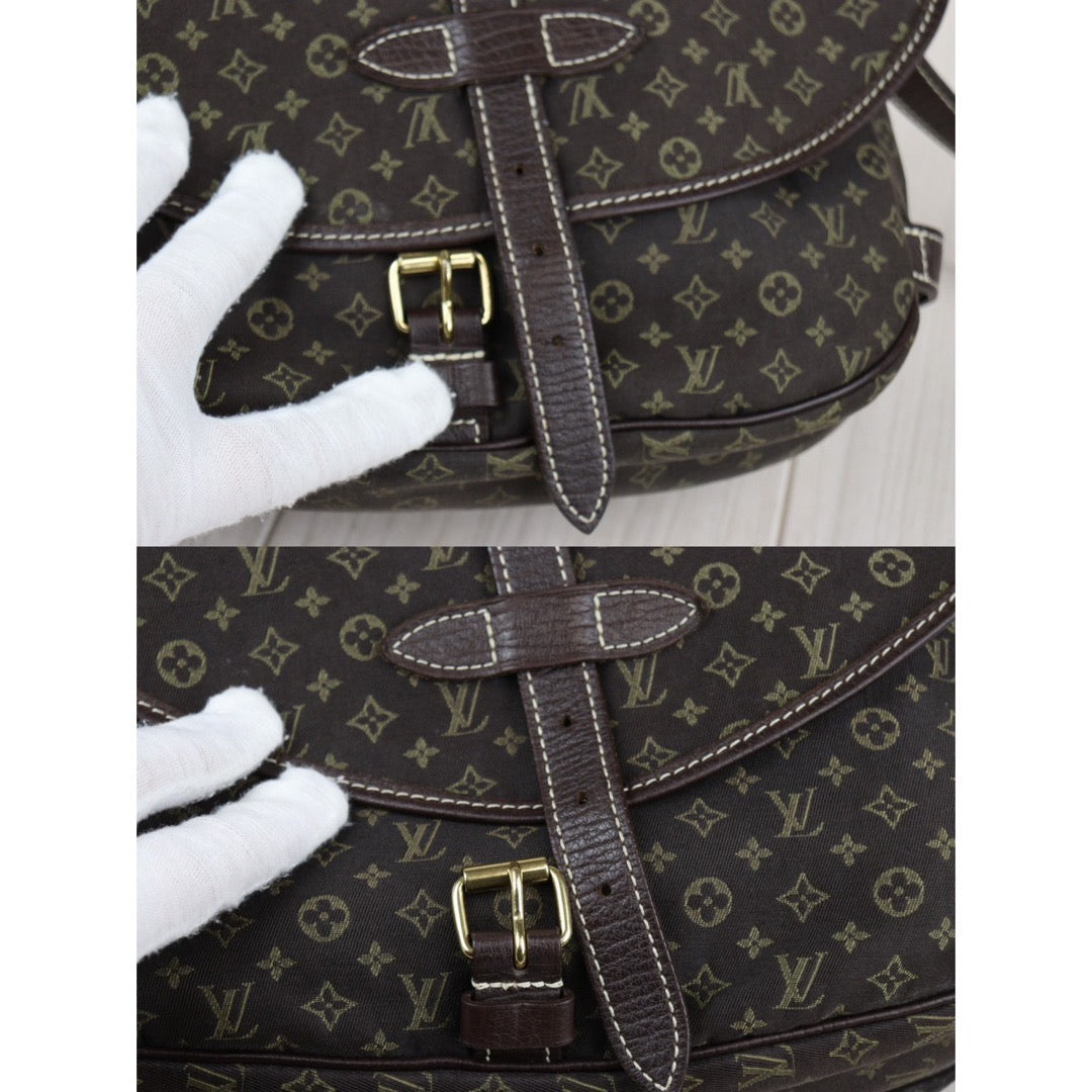 Rank A ｜LV Monogram Mini Run Saumur 30 Shoulder Bag Canvas Leather Brown｜24020115