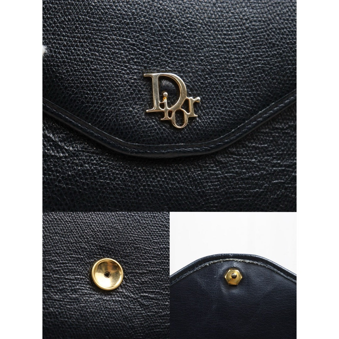 Include Entrupy Certificate of Authenticity｜Good ( Rank AB)｜ Dior  Vintage Chain Shoulder Bag Navy Blue｜26041606