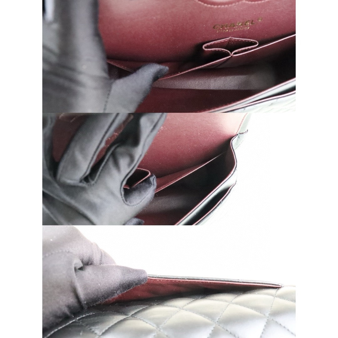 Excellent（Rank SA）｜ Full Set  CHANEL Matrasse Lamb Skin Double Flap 25 Shoulder Bag Black Made In 2018-2019 Year｜H25043008