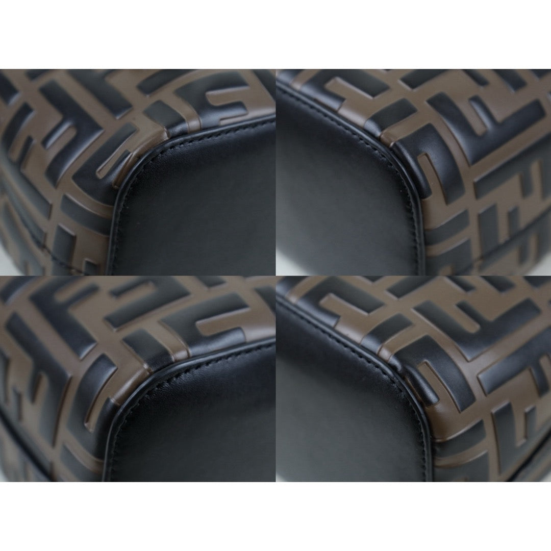 Very Good ( Rank A)｜ FENDI Zucca Mini Mon Tresor Bucket bag Shoulder Bag Brown ｜S25092206