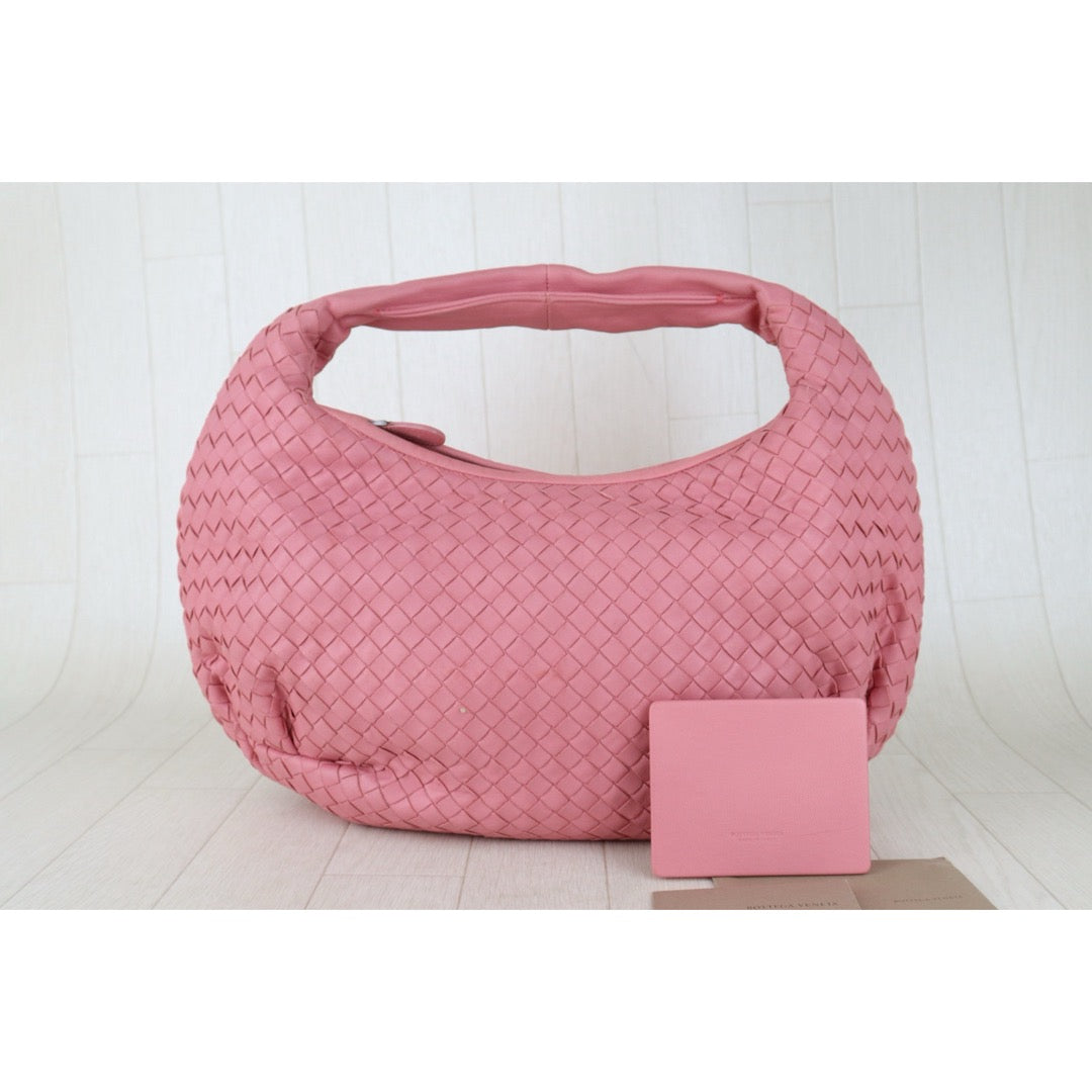 Very Good ( Rank A)｜ Bottega Veneta Lamb Skin Braid Shoulder Bag Rose Pink｜S26022612