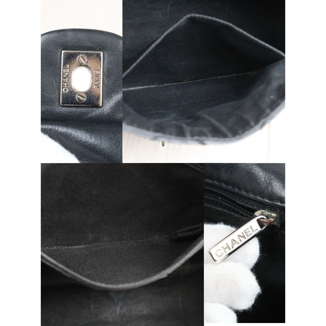 Good ( Rank AB)｜ CHANEL Calf Leather  Matrasse Chain Shoulder Bag Black Made In 2006- 2008Year｜Y25110424