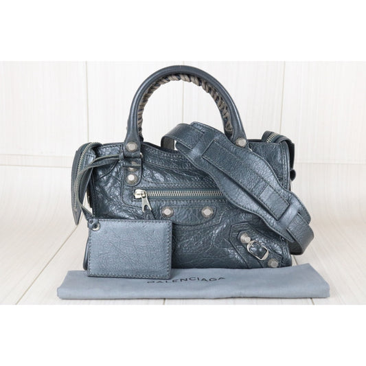Good ( Rank AB)｜Balenciaga Calf Leather  Le City Mini Shoulder Bag Grey｜W25100101