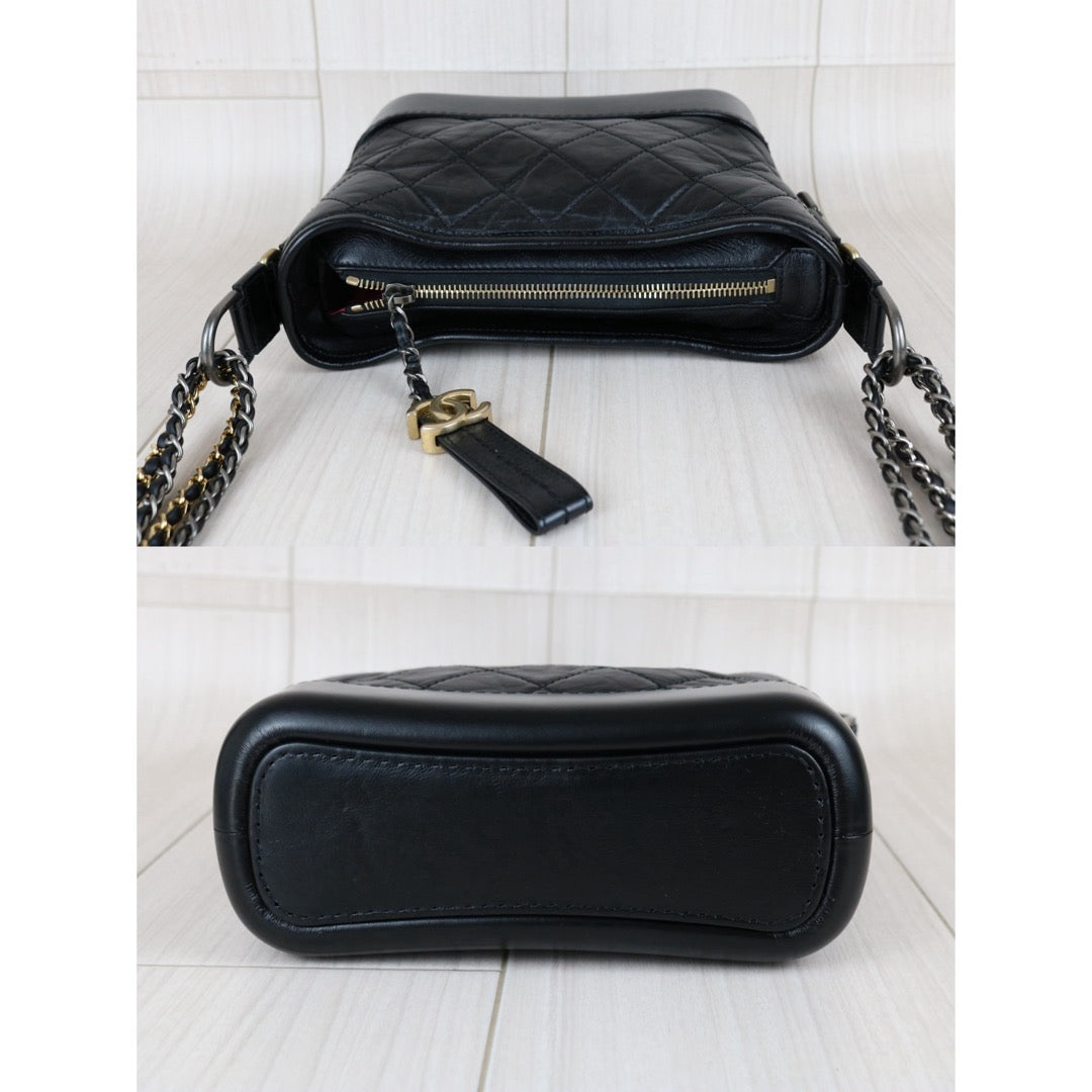 Include Entrupy Certificate of Authenticity｜Very Good ( Rank A) ｜CHANEL PM Gabrielle Calf Leather Shoulder Bag Black Made In 2020-2021Year｜S26051511
