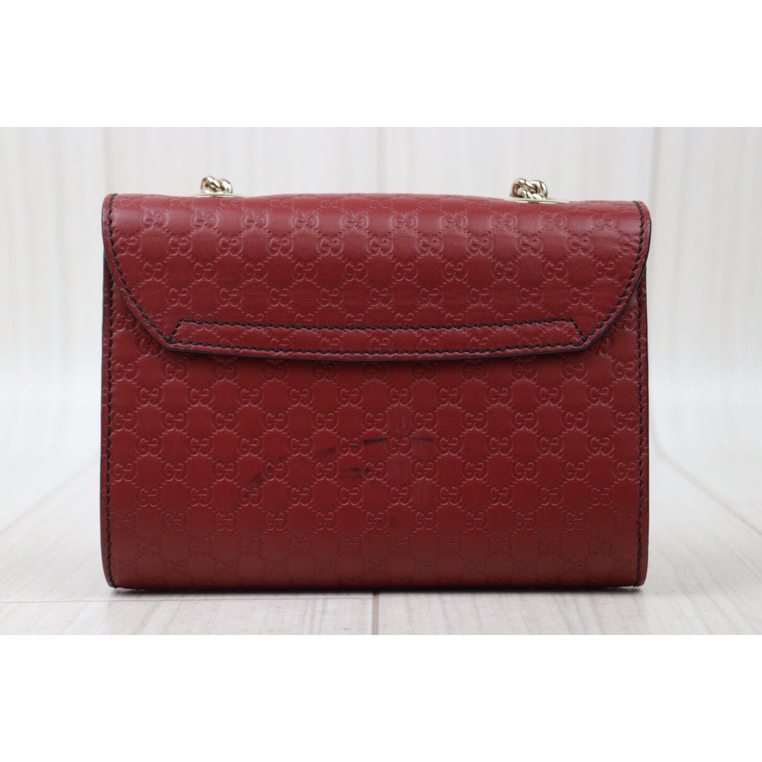 Rank AB ｜ GUCCI Leather Shoulder Bag Red｜V24060410