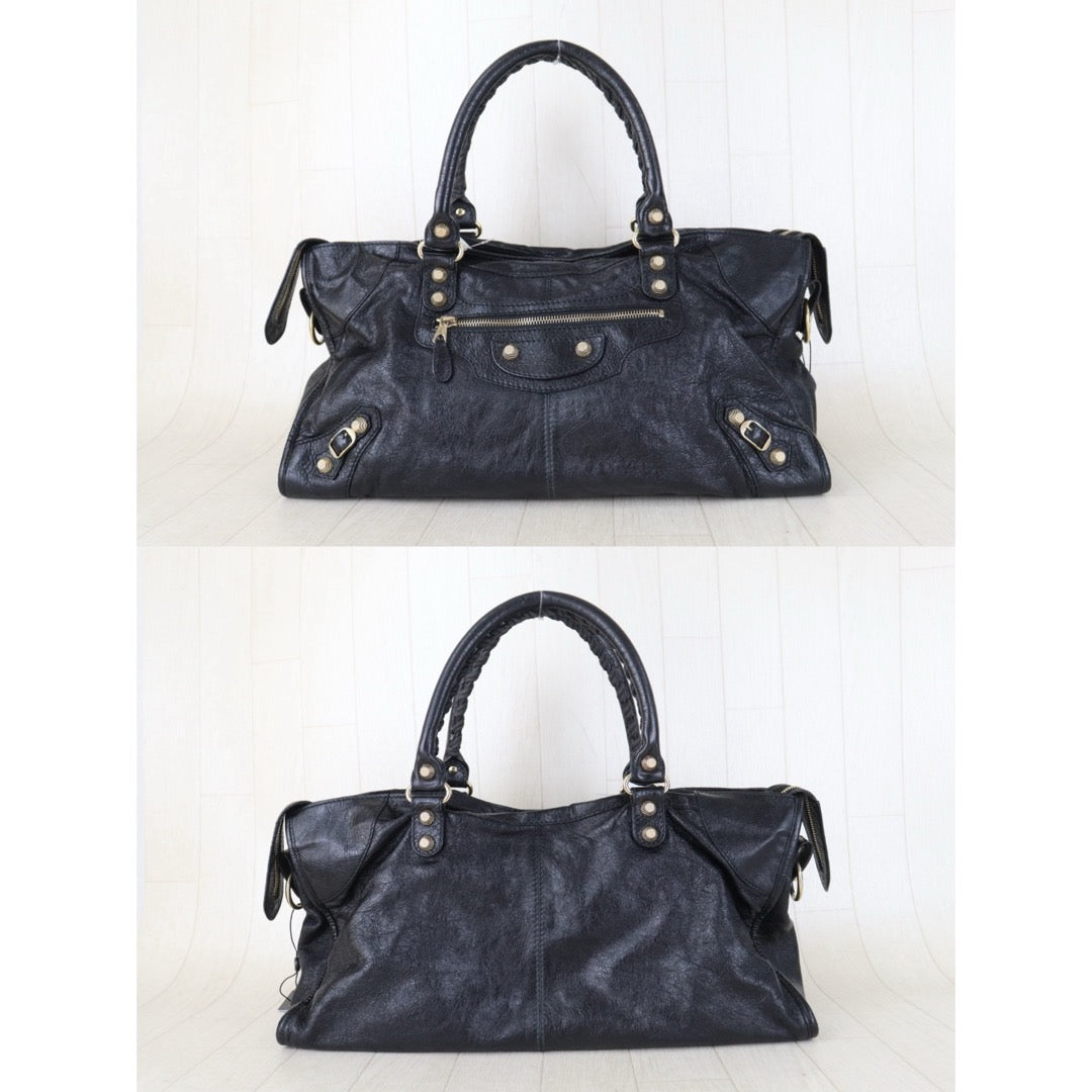 Official price: ¥440,000 JPY Include Entrupy Certificate of Authenticity｜Very Good ( Rank A)｜Balenciaga Chevre Leather Gaint Classic City Medium Black HandBag Shoulder Bag ｜Z26100207