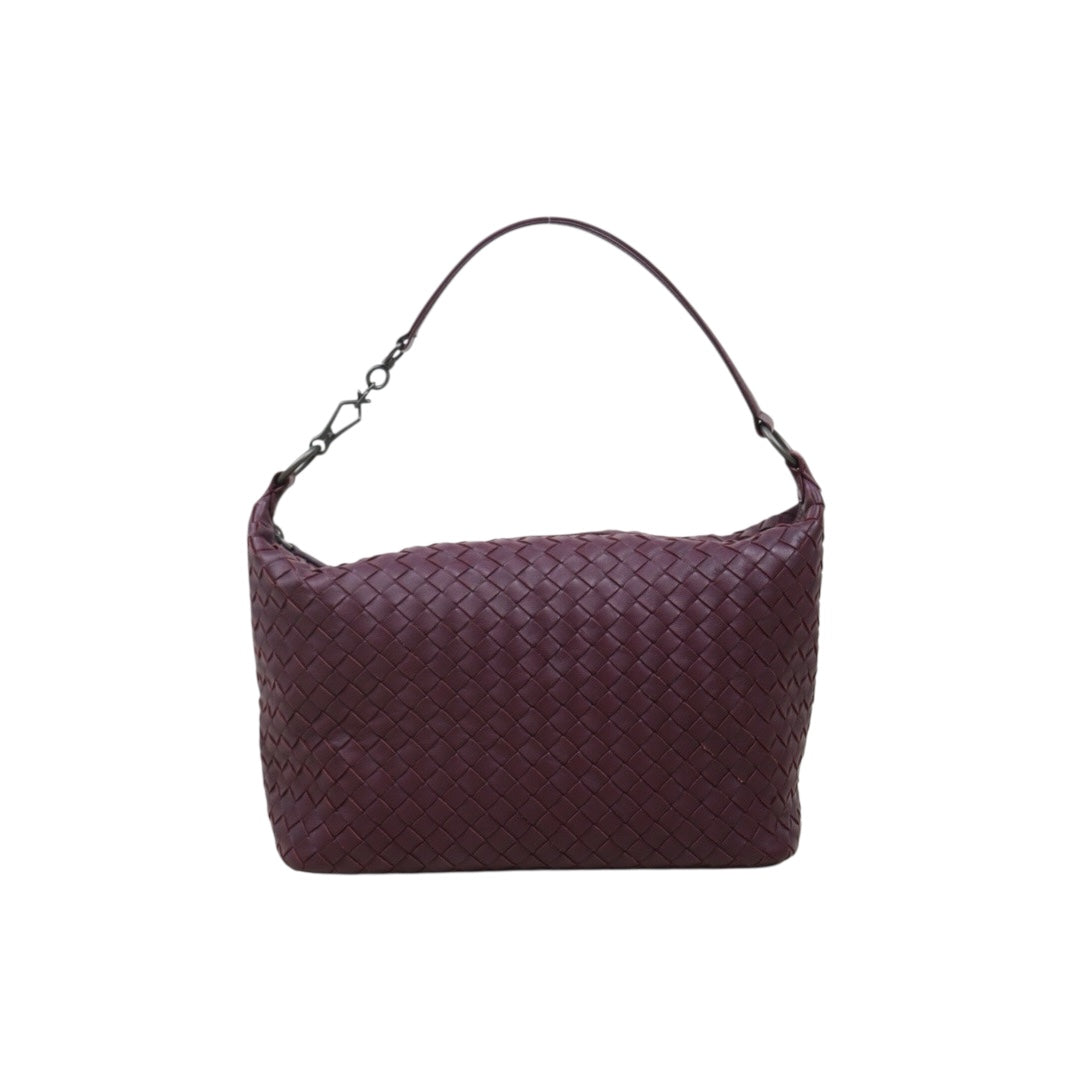 Very Good ( Rank A)｜ Bottega Veneta Lamb Skin  Braid Shoulder Bag Claret｜25062620