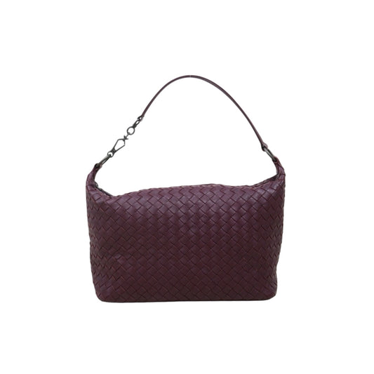 Very Good ( Rank A)｜ Bottega Veneta Lamb Skin  Braid Shoulder Bag Claret｜25062620