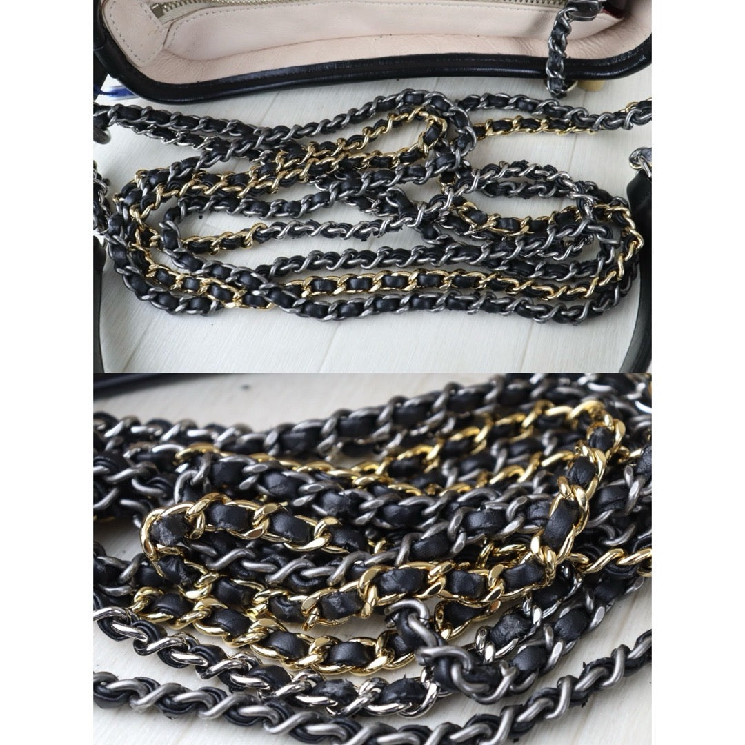 Include Entrupy Certificate of Authenticity｜Good ( Rank AB) ｜CHANEL Gabrielle Aged Calfskin Small Hobo Bag Shoulder Bag Made in 2018-2019 Year｜S26080108