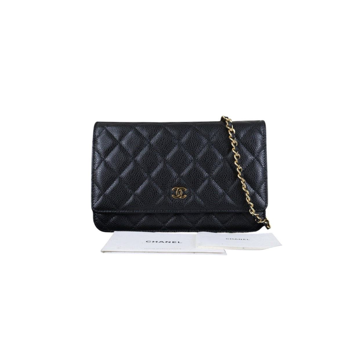 Include Entrupy Certificate of Authenticity｜Very Good ( Rank A)｜CHANEL Caviar Skin WOC Chain Bag Black  IC Chips ｜S26090703