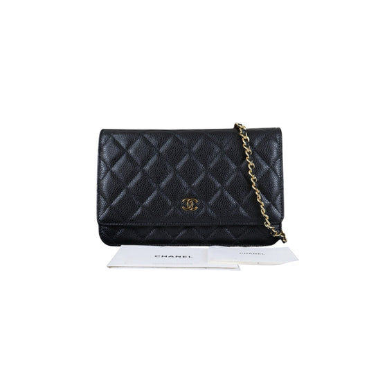Include Entrupy Certificate of Authenticity｜Very Good ( Rank A)｜CHANEL Caviar Skin WOC Chain Bag Black  IC Chips ｜S26090703