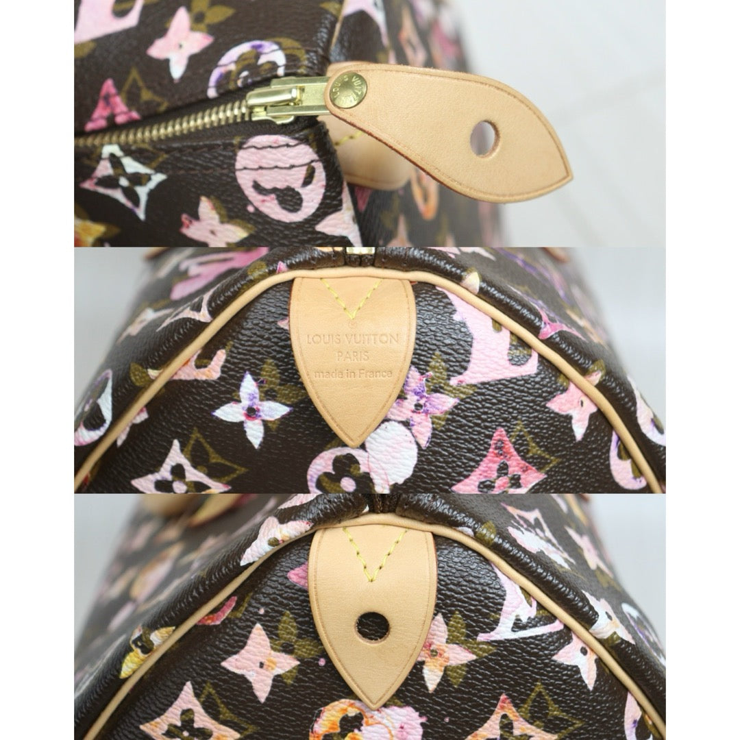 Include Entrupy Certificate of Authenticity｜Very Good ( Rank A)｜ Louis Vuitton Monogram Watercolor Speedy 35 Hand Bag Limited Edition｜S26080609