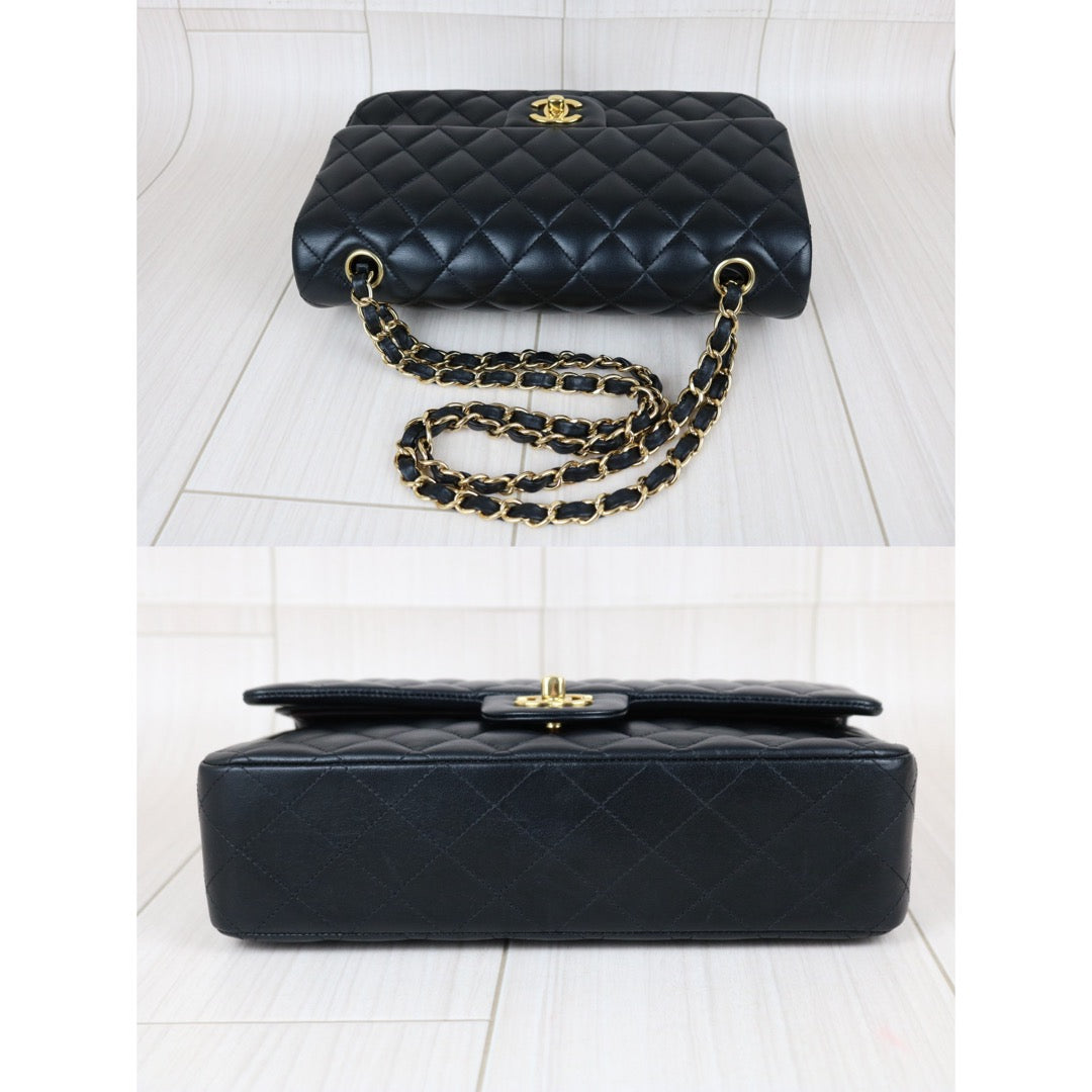 Include Entrupy Certificate of Authenticity｜Very Good ( Rank A)｜ CHANEL Lamb Skin Matrasse Chain Double Flap 25 Shoulder Bag  Black Made In 2018-2019Year｜S26101201
