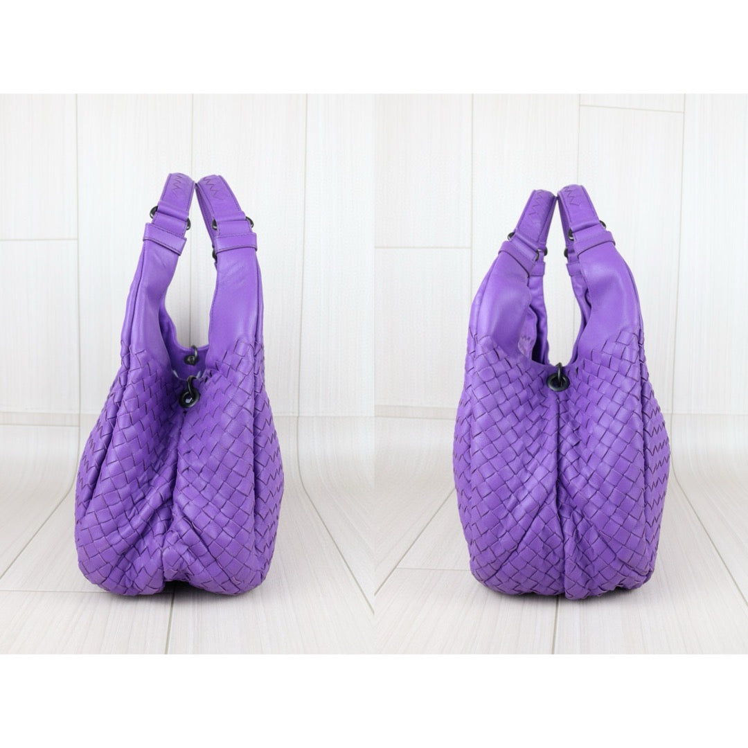Excellent（Rank SA）｜ Bottega Veneta Lamb Skin Braid Shoulder Bag Purple｜X25041701