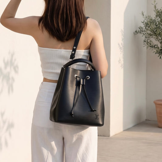Include Entrupy Certificate of Authenticity｜Good ( Rank AB)｜Louis Vuitton Epi neo noe Drawstring Bucket ShoulderBag  Black  IC Chips Model｜S26083024