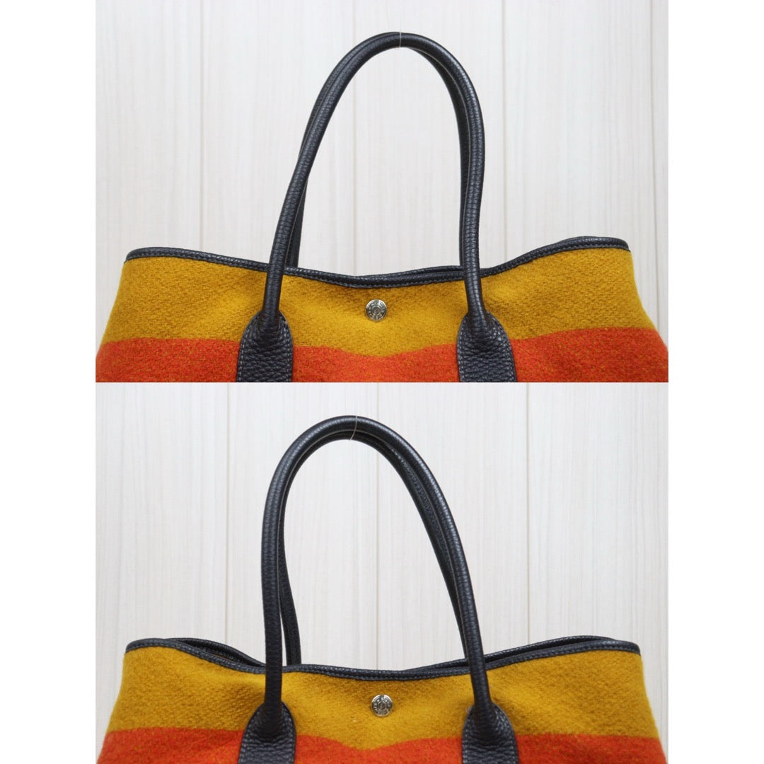 Include Entrupy Certificate of Authenticity｜Very Good ( Rank A)｜ HERMES Woolen Garden Party 36 Handbag □F Stamp Made In 2002 Year｜26041409