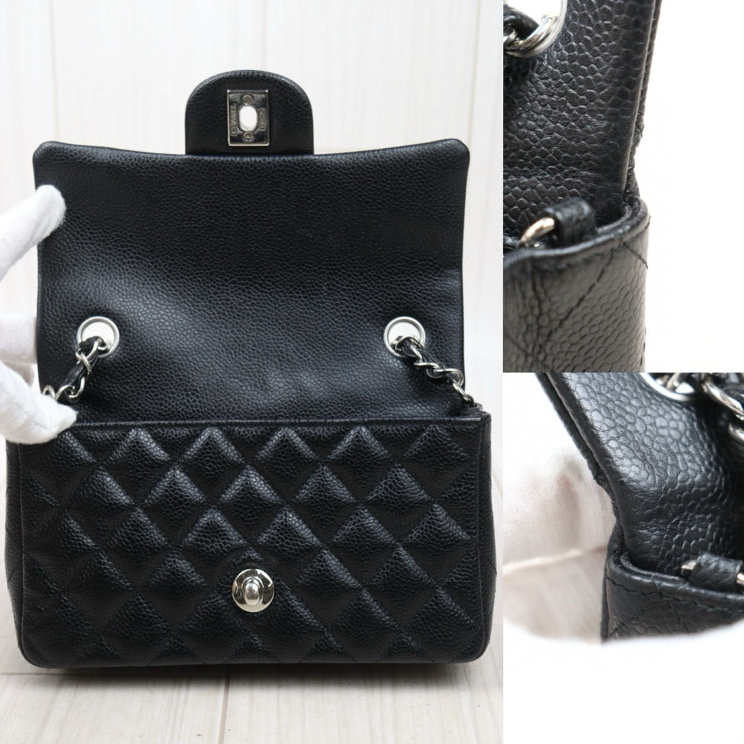 Very Good ( Rank A)｜ CHANEL Caviar Skin Matrasse Single Flap 20 Shoulder Bag Black Made In 2018 Year  ｜S24121805