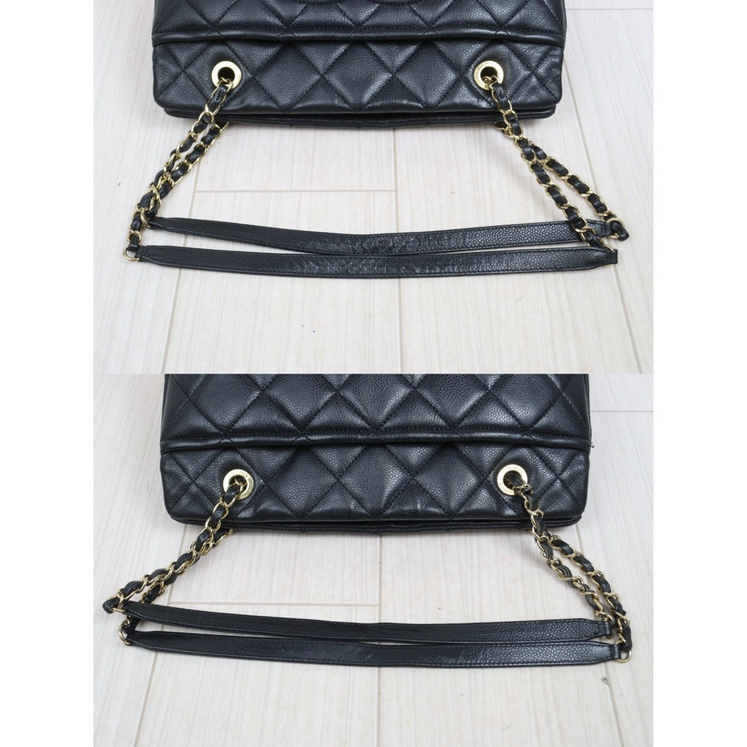 Include Entrupy Certificate of Authenticity｜Good ( Rank AB)｜ CHANEL Caviar Skin  Matrasse Chain Tote Bag Black Made In 2013～2014Year｜26041408