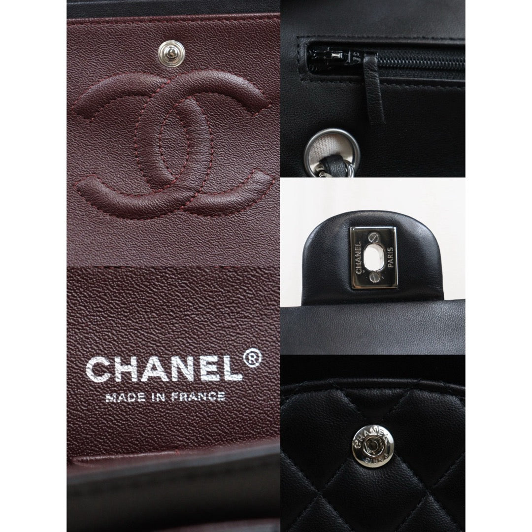 Excellent（Rank SA）｜ Full Set  CHANEL  Lamb Skin Matrasse Double Flap 25 Shoulder Bag Black Made In 2017Year｜S25071018