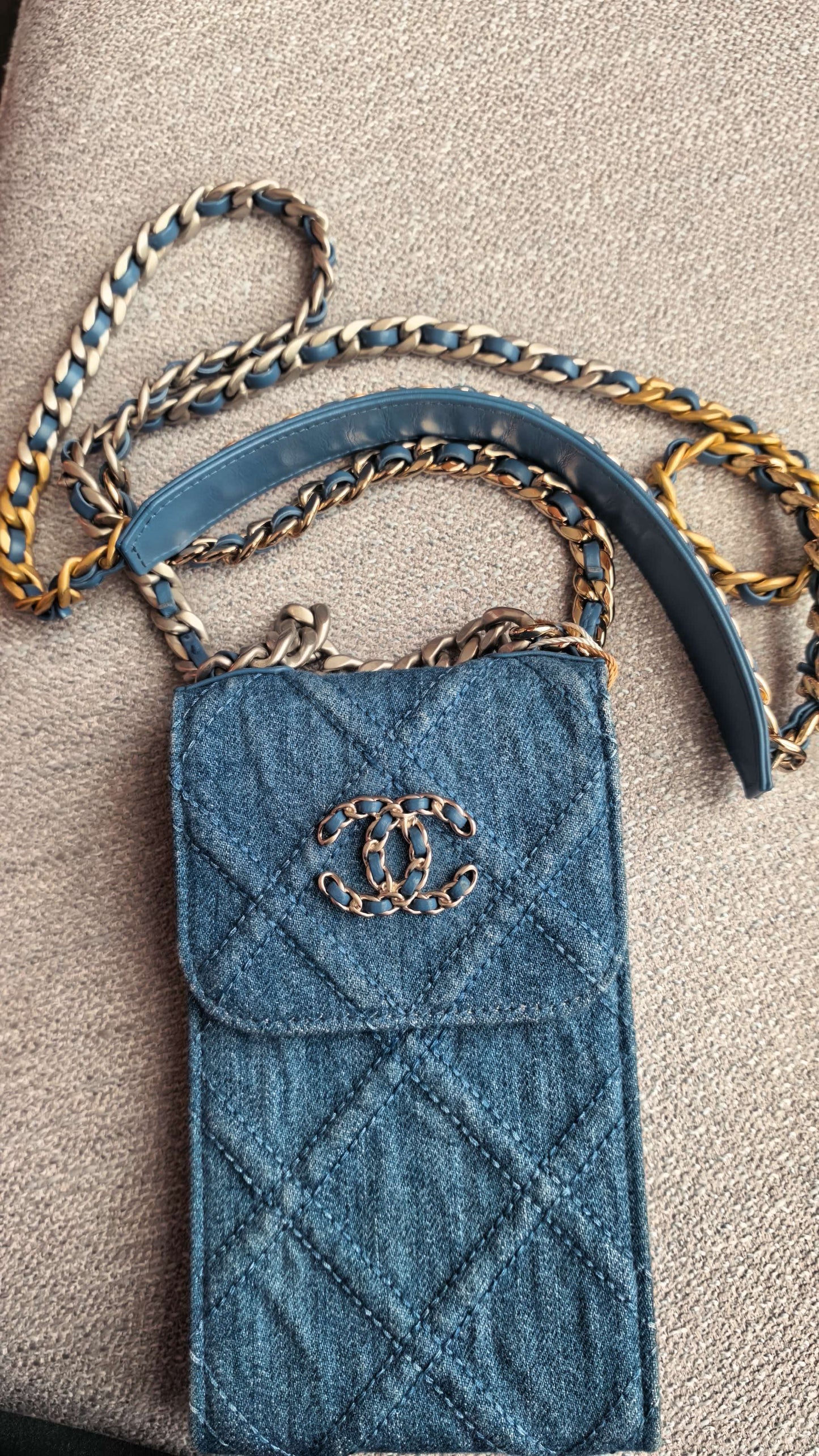 First installment 1/4｜ CHANEL Matrasse Chain Demin Blue 19Bag Shoulderbag