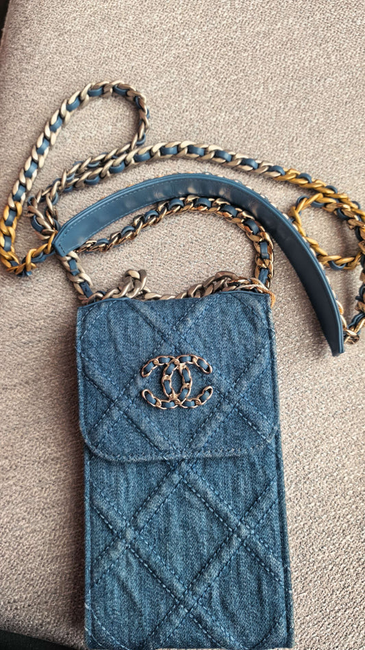 First installment 1/4｜ CHANEL Matrasse Chain Demin Blue 19Bag Shoulderbag