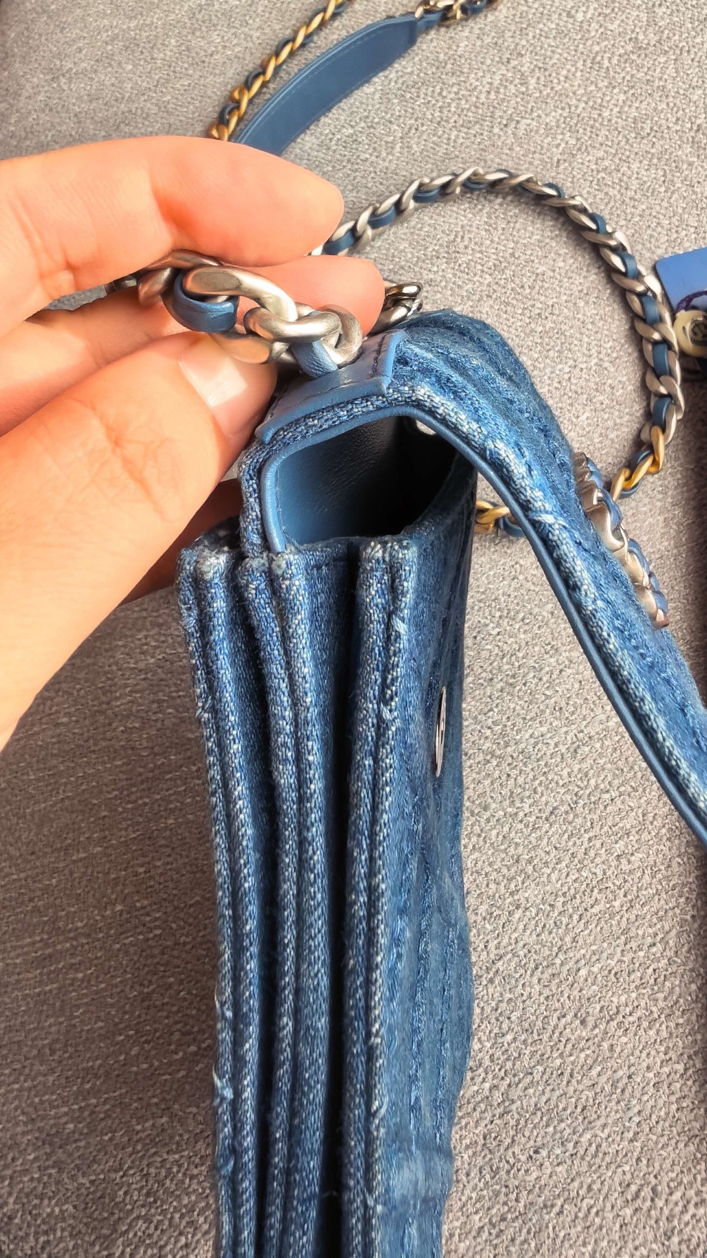 First installment 1/4｜ CHANEL Matrasse Chain Demin Blue 19Bag Shoulderbag