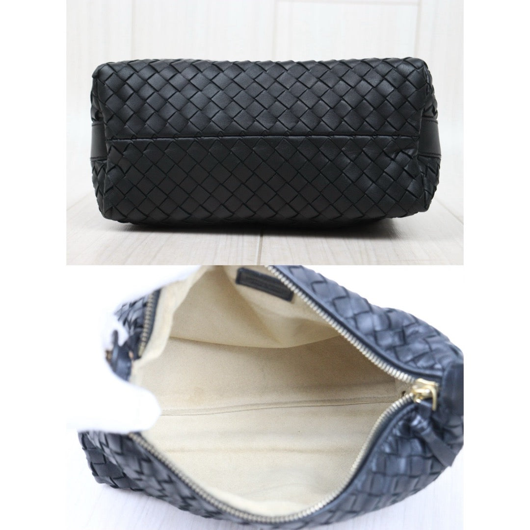 Good ( Rank AB)｜ Bottega Veneta Lamb Skin  Braid HandBag Black｜25062617