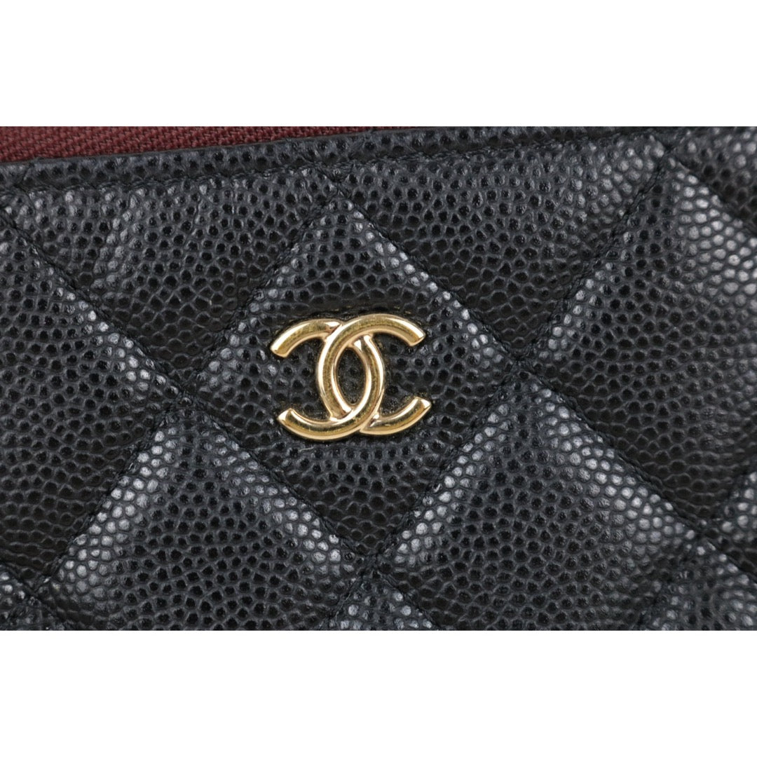 Include Entrupy Certificate of Authenticity｜Good ( Rank AB)｜ CHANEL Caviar Skin  Klassische Pochette Mit Reissverschluss  PM Black Made In 2020Year ｜X26092107