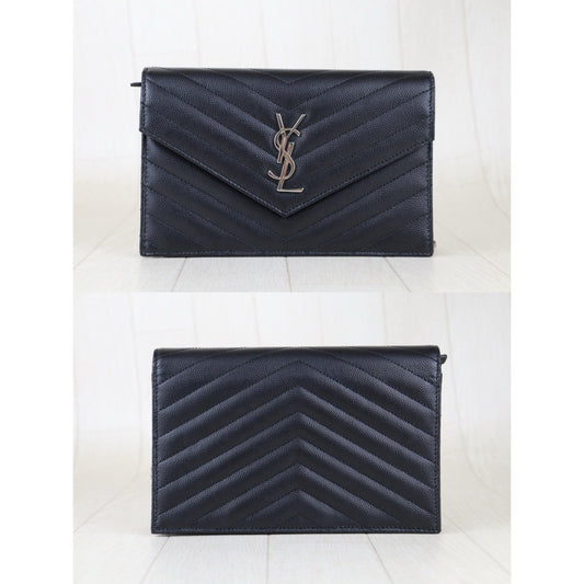 Include Entrupy Certificate of Authenticity｜Excellent（Rank SA）｜  Saint Laurent YSL Caviar Skin Calf Leather Wallet Black｜S25092805