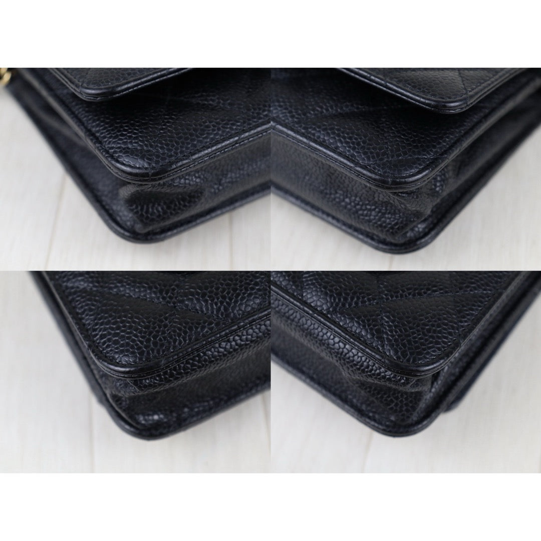 Very Good ( Rank A) ｜ CHANEL Matrasse Chain Caviar Skin WOC19 Shoulder Bag Black Made In 2020～2021Year ｜S25121001